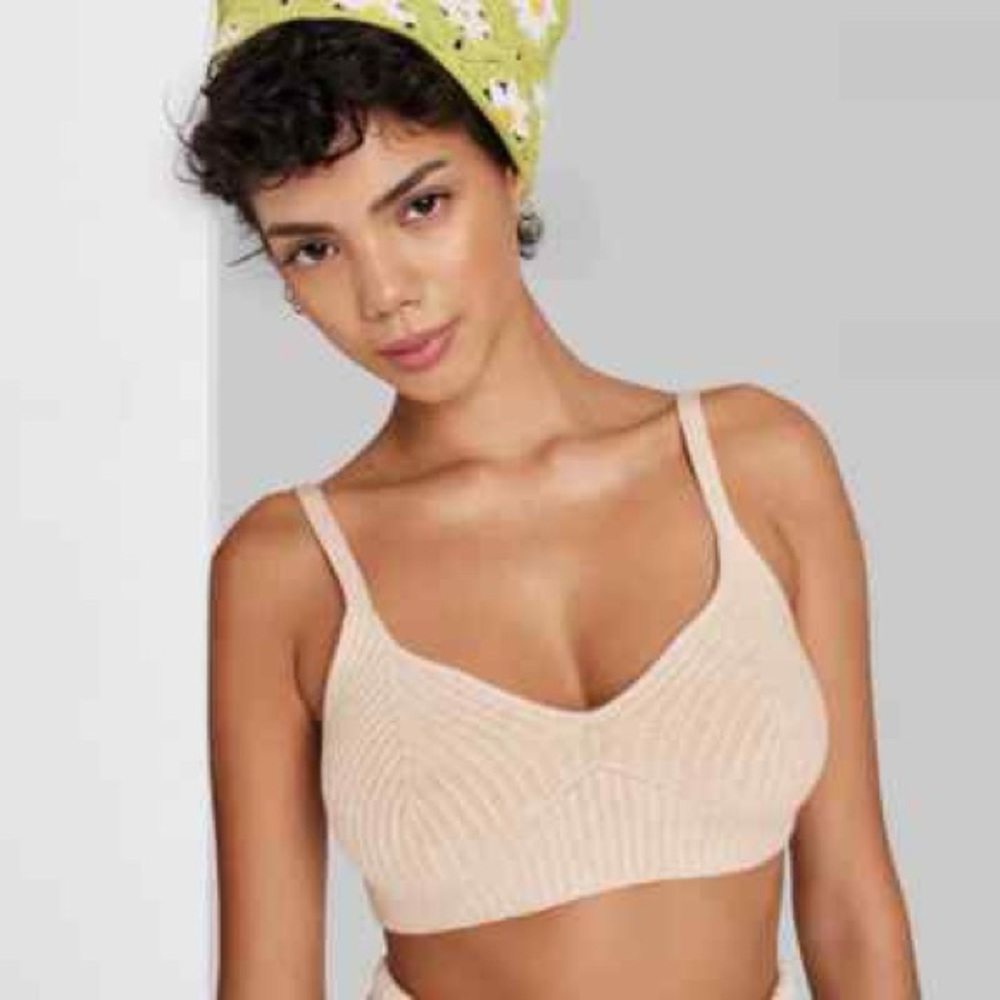 Wild Fable Cream Knit Tiny Tank Top Crop - Bralette